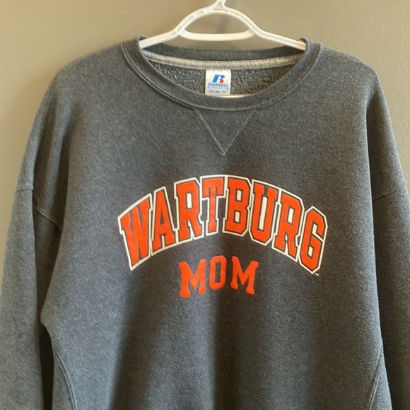 WARTBURG MOM Russell Athletic Iowa Long-sleeved Gray and Orange Sweater Size XL - Picture 8 of 13